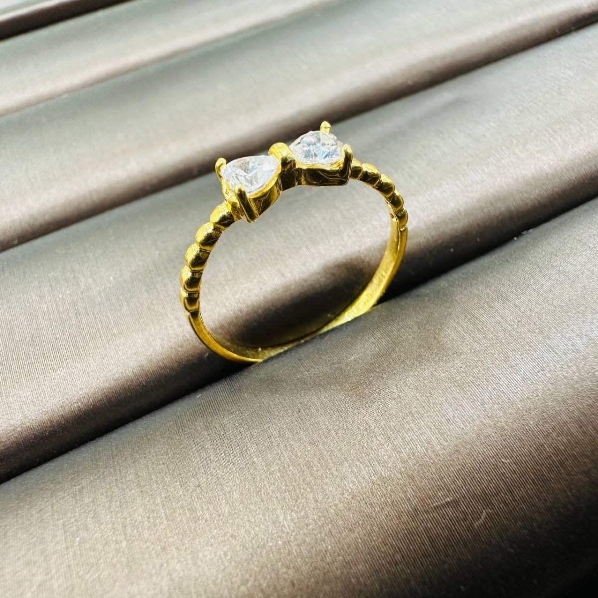 22k / 916 Gold Ribbon Zirconia Ring - Best Gold Shop 22k gold 22k gold ring 916 gold 916 gold