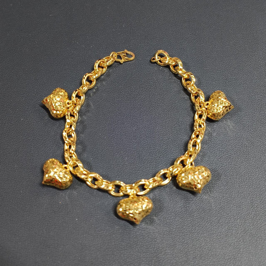22k / 916 Gold Ring Dangling heart bracelet-Bracelets-Best Gold Shop