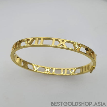 22k / 916 Gold Roman numeral Bangle - Best Gold Shop 22k gold 22k gold bangle 916 gold 916 gold