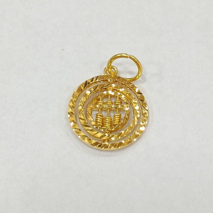 22k / 916 Gold round abacus pendant - Best Gold Shop 22k gold 22k gold pendant 916 gold 916 gold