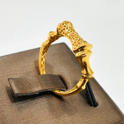 22K / 916 Gold Sculpted Bamboo Rings – Bold Artistic Design - Best Gold Shop 22k gold 22k gold ring 916 gold Rings