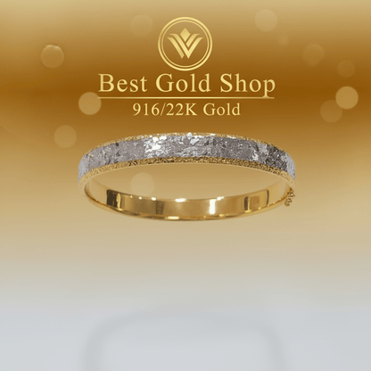 22k / 916 Gold Shimmer Cutting Bangle Elegant 2 toneBraceletsBest Gold Shop
