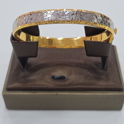 22k / 916 Gold Shimmer Cutting Bangle Elegant 2 tone - Best Gold Shop 22k gold 22k gold bracelet 916 gold Bracelets