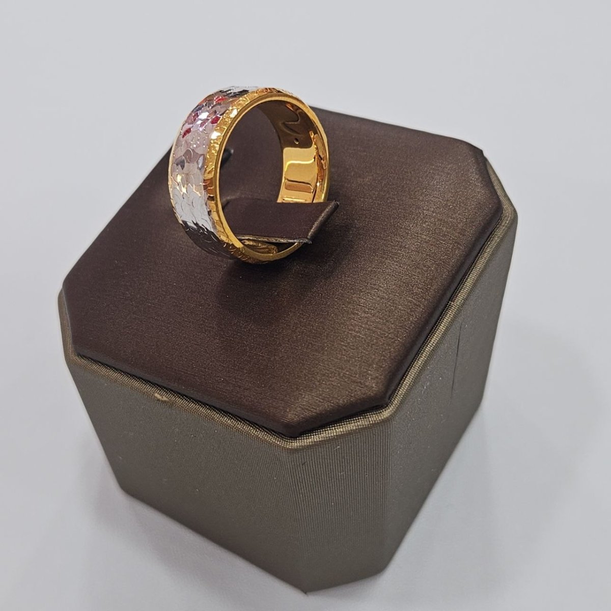 22k / 916 Gold Shimmer Cutting Ring 2 Tone - Best Gold Shop 22k gold 22k gold ring 916 gold Rings