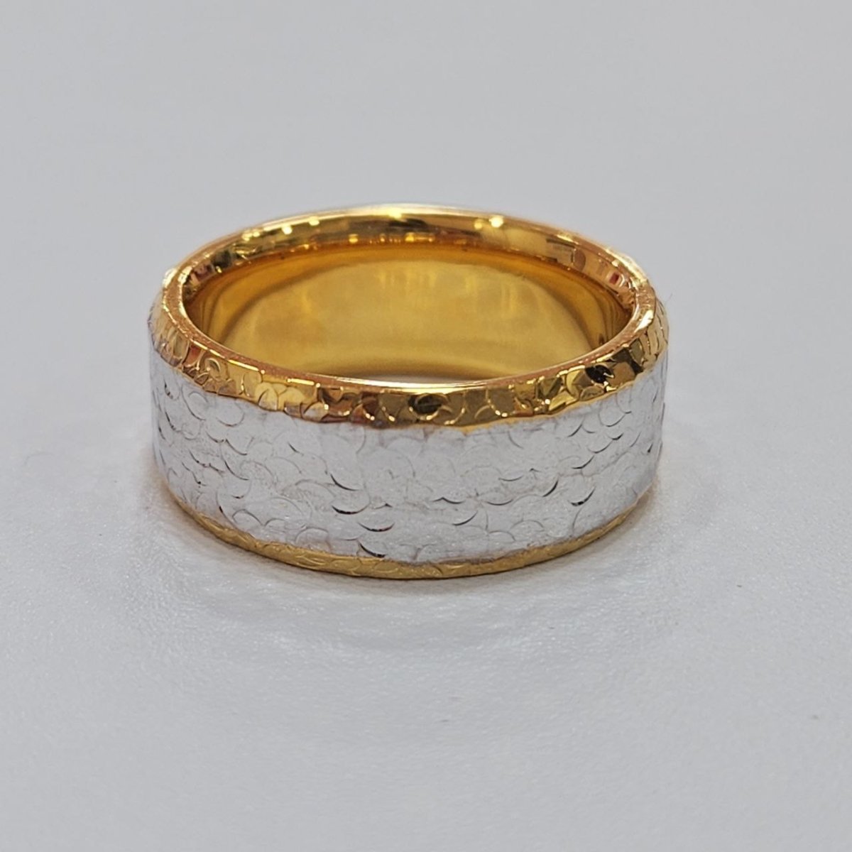 22k / 916 Gold Shimmer Cutting Ring 2 Tone - Best Gold Shop 22k gold 22k gold ring 916 gold Rings