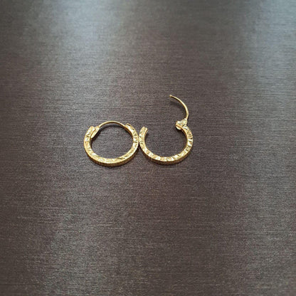22K / 916 Gold Shiny Cutting Loop Earring-Earrings-Best Gold Shop