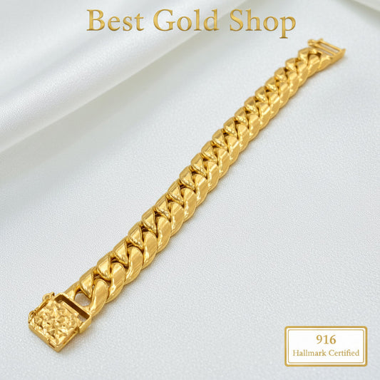 22k / 916 Gold Shiny Unisex Bracelet by Best Gold Shop916 goldBest Gold Shop