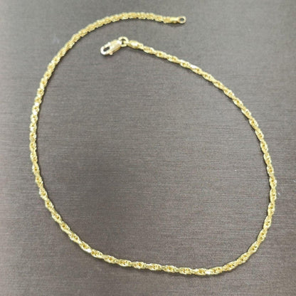 22k / 916 Gold Solid Rope Anklet - Best Gold Shop 22k gold 22k gold anklet 916 gold Anklets