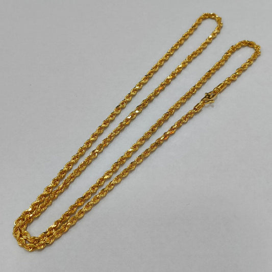 22k / 916 gold solid rope necklace-Necklaces-Best Gold Shop