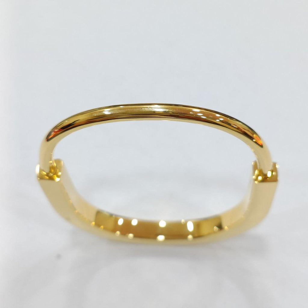 22k / 916 Gold Solid T design U Lock Bangle-916 gold-Best Gold Shop