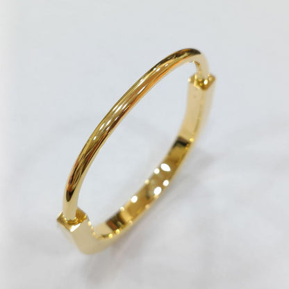 22k / 916 Gold Solid T design U Lock Bangle-916 gold-Best Gold Shop