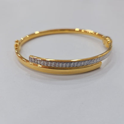 22k / 916 Gold Sparkling Dual Row Bangle Dual Tone - Best Gold Shop 22k gold 22k gold bangle 22k gold bracelet Bracelets