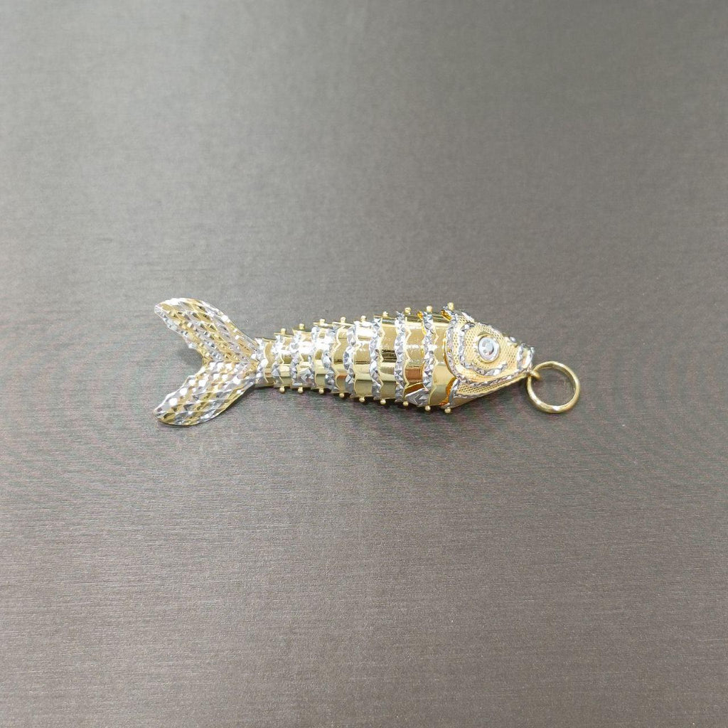 22k / 916 Gold Super Nice Fish Pendant 2 tone-916 gold-Best Gold Shop