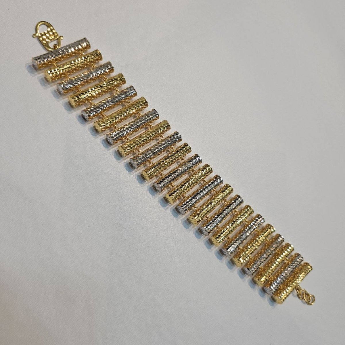 22k / 916 Gold Two - Tone Elegance Railway Bracelet - Best Gold Shop 22k gold 22k gold bracelet 916 gold Bracelets