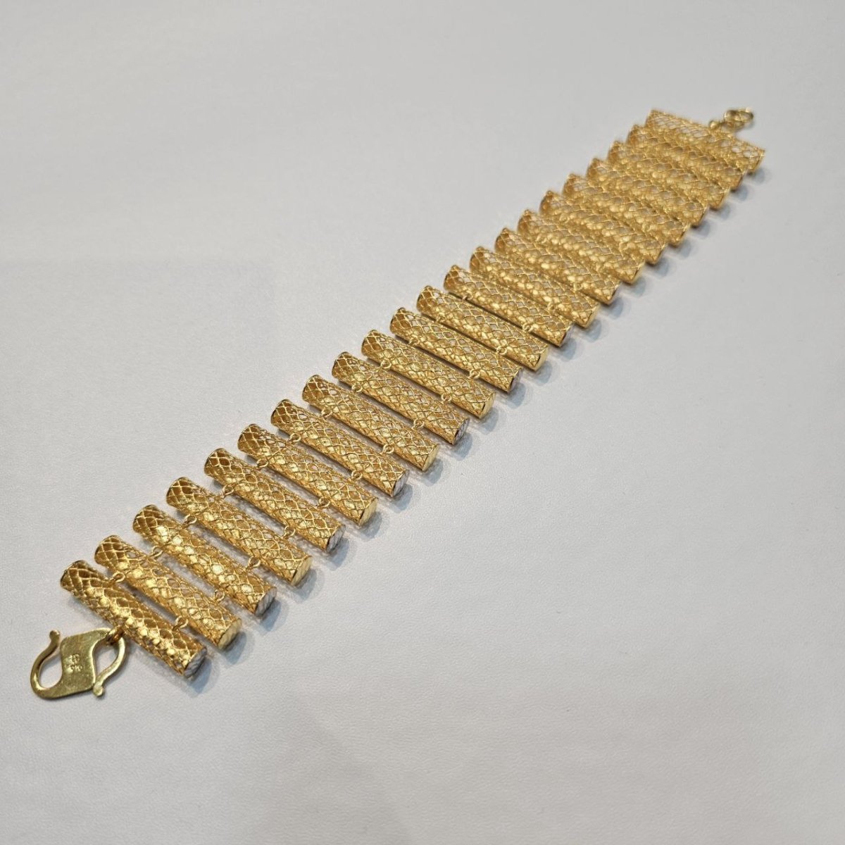 22k / 916 Gold Two - Tone Elegance Railway Bracelet - Best Gold Shop 22k gold 22k gold bracelet 916 gold Bracelets