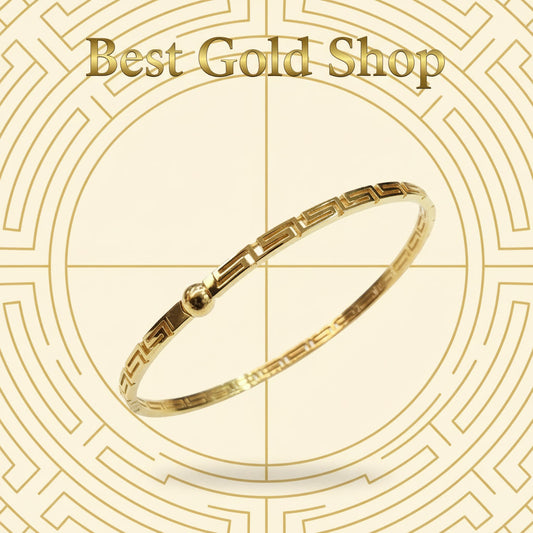 22K / 916 Gold Wan Zi Bangle – High Polish Finish - 22k gold 22k gold bangle 22k gold bracelet Bracelets