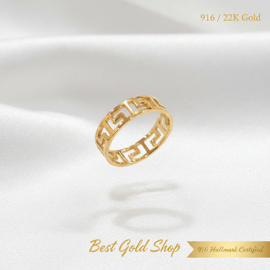 22K / 916 Gold Wan Zi Ring – High Polish FinishRingsBest Gold Shop
