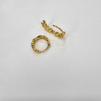 22K / 916 Small Loop Design Earring Cute and Elegant - Best Gold Shop 22k gold 22k gold earring 916 gold Earrings