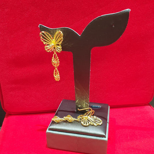 24k / 999 Gold Butterfly Earring-Earrings-Best Gold Shop
