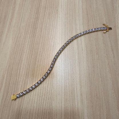 916 Full Gold Diamond Cutting Design 2 Tone BraceletBraceletsBest Gold Shop