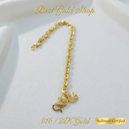 916 Gold (22k) Floral Bracelet Significant Light WeightBraceletsBest Gold Shop