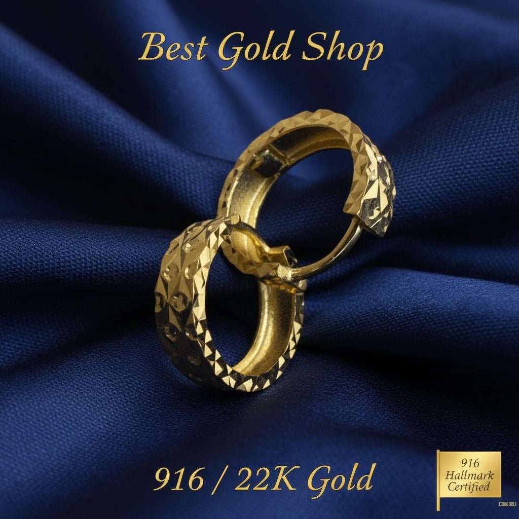 916 Gold (22K) Loop Cutting EarringEarringsBest Gold Shop