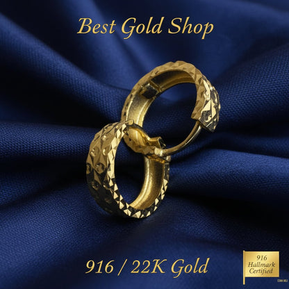 916 Gold (22K) Loop Cutting EarringEarringsBest Gold Shop