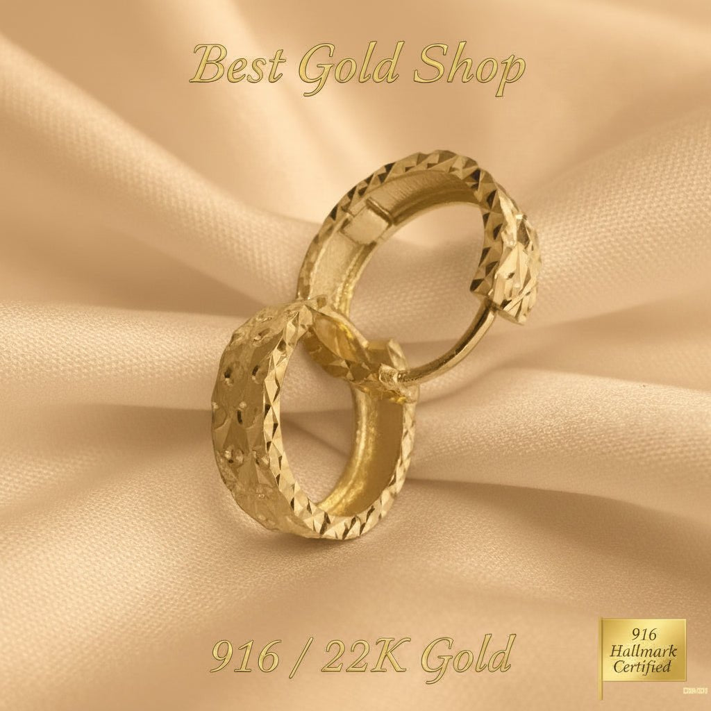 916 Gold (22K) Loop Cutting EarringEarringsBest Gold Shop