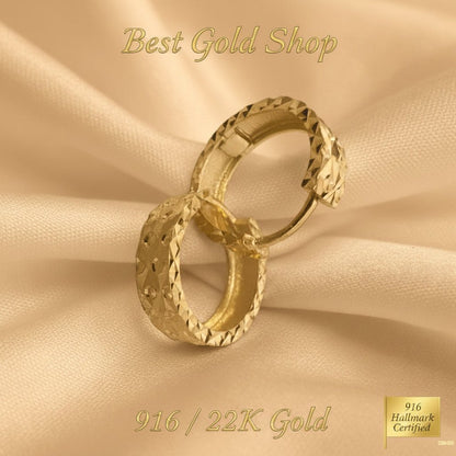 916 Gold (22K) Loop Cutting EarringEarringsBest Gold Shop