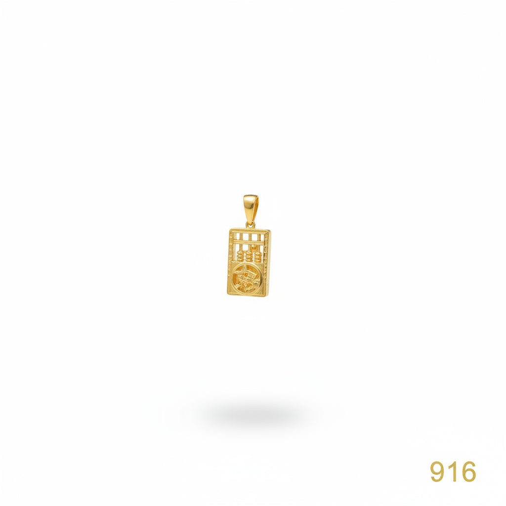 916 Gold abacus prosperity pendant by Best Gold ShopCharms & PendantsBest Gold Shop