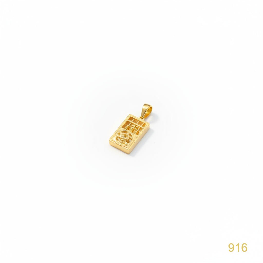 916 Gold abacus prosperity pendant by Best Gold ShopCharms & PendantsBest Gold Shop