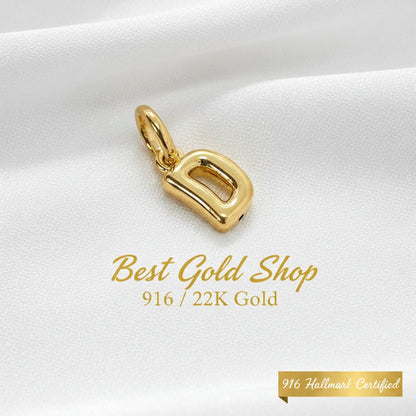 916 Gold Alphabert Pendant Feather Weight Smooth shiny Finish.Charms & PendantsBest Gold Shop