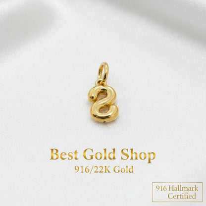 916 Gold Alphabert Pendant Feather Weight Smooth shiny Finish.Charms & PendantsBest Gold Shop