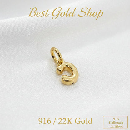 916 Gold Alphabert Pendant Feather Weight Smooth shiny Finish.Charms & PendantsBest Gold Shop