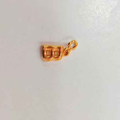 916 Gold Alphabet Pendant & Charm | Lightweight 22K Design - View 13