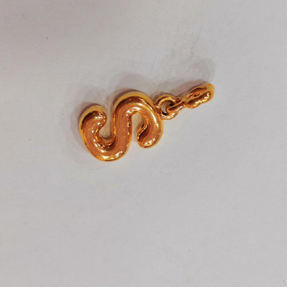 916 Gold Alphabet Pendant & Charm | Lightweight 22K Design - View 14