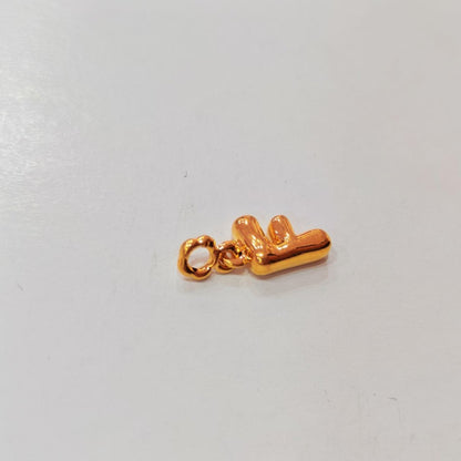 916 Gold Alphabet Pendant & Charm | Lightweight 22K Design - View 24