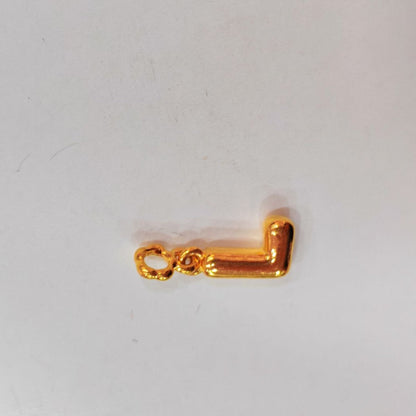 916 Gold Alphabet Pendant & Charm | Lightweight 22K Design - View 25