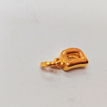 916 Gold Alphabet Pendant & Charm | Lightweight 22K Design - View 29