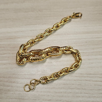916 Gold Anchor Link With Cutting Bracelet Hollow DesignBraceletsBest Gold Shop