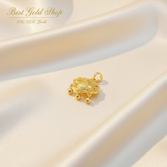 916 Gold Baby Lock with Dangling Ball Pendant by Best Gold ShopCharms & PendantsBest Gold Shop