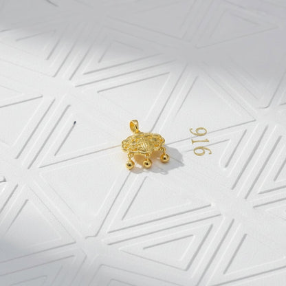 916 Gold Baby Lock with Dangling Ball Pendant by Best Gold ShopCharms & PendantsBest Gold Shop