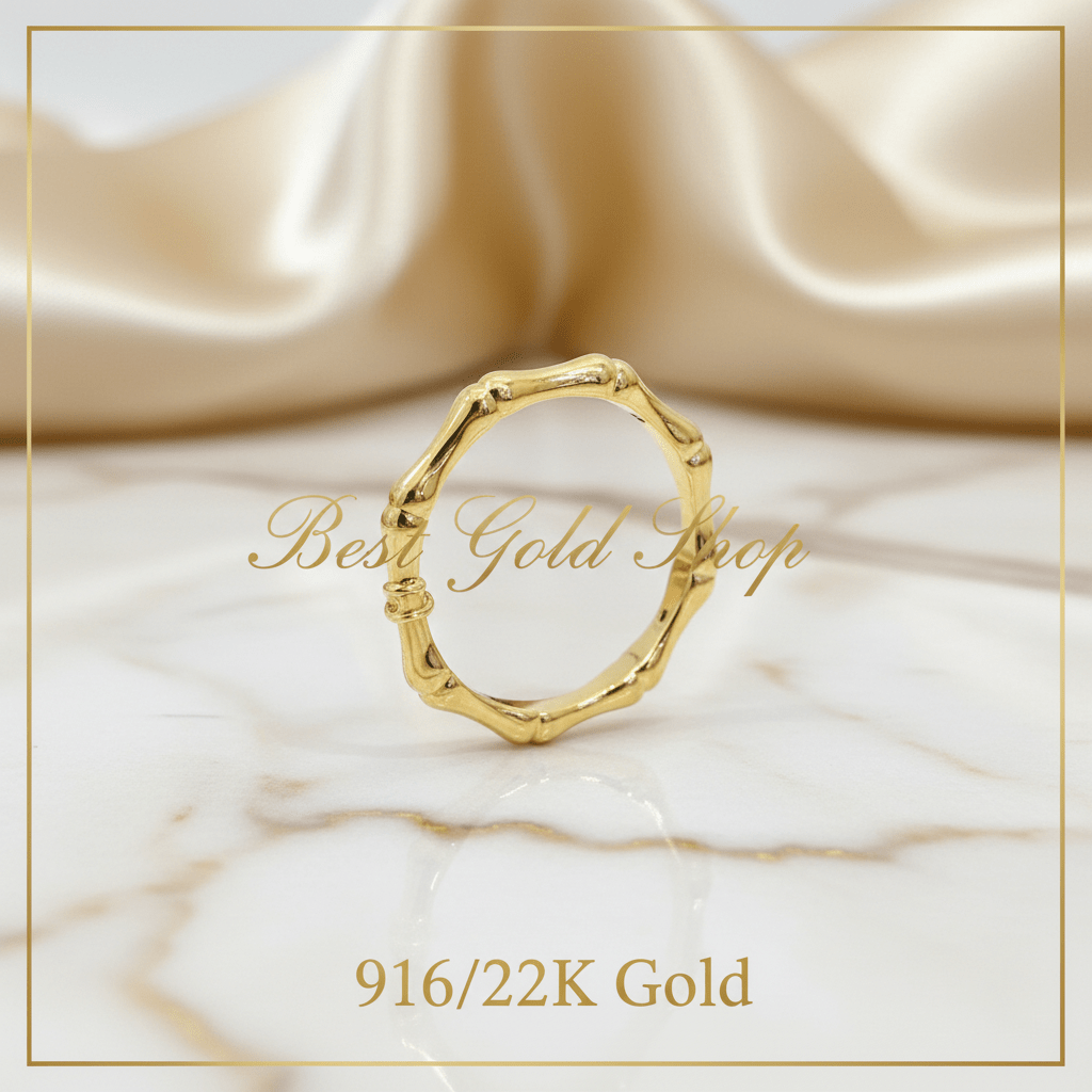 916 Gold (22K) Bamboo Feather light Design Ring for WomenRingsBest Gold Shop