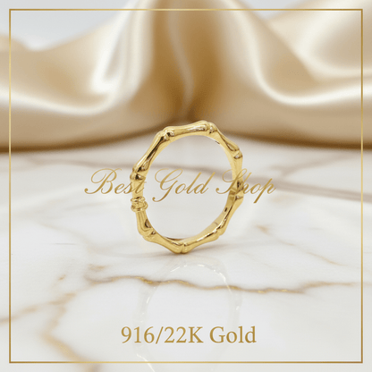 916 Gold (22K) Bamboo Feather light Design Ring for WomenRingsBest Gold Shop