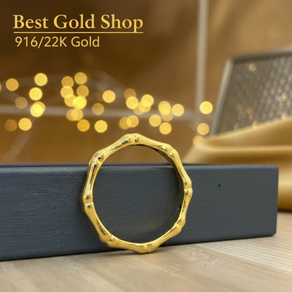 916 Gold (22K) Bamboo Feather light Design Ring for WomenRingsBest Gold Shop
