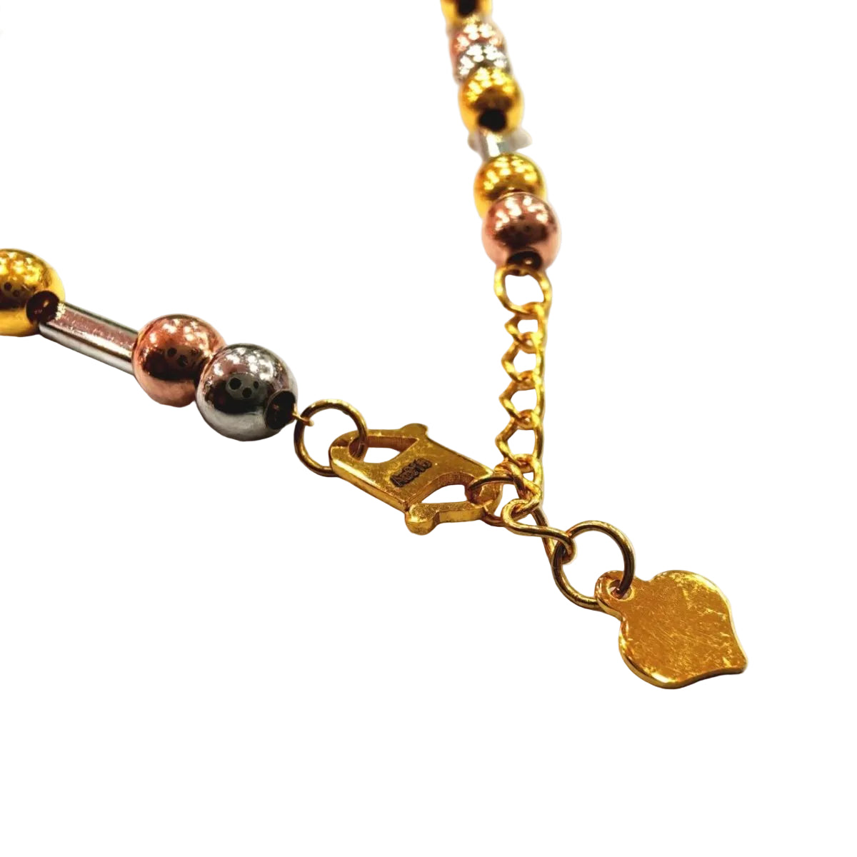 916 Gold Beads with Bar Bracelet – 2 OR 3 Tone DesignBraceletsBest Gold Shop