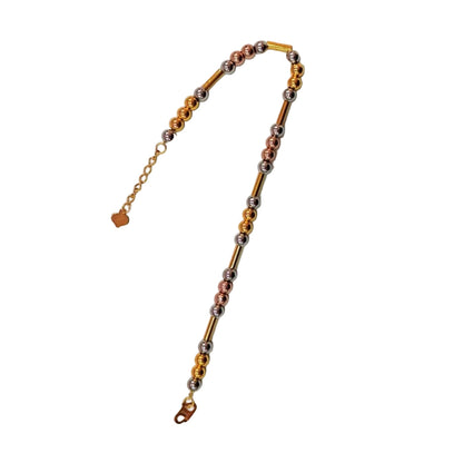 916 Gold Beads with Bar Bracelet – 2 OR 3 Tone DesignBraceletsBest Gold Shop