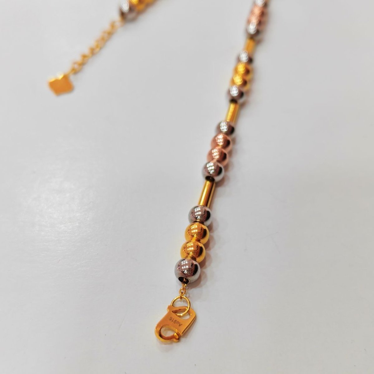 916 Gold Beads with Bar Bracelet – 2 OR 3 Tone DesignBraceletsBest Gold Shop