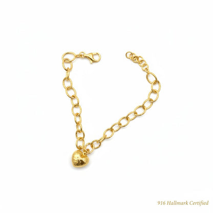 916 Gold Big heart Bracelet by Best Gold ShopBraceletsBest Gold Shop