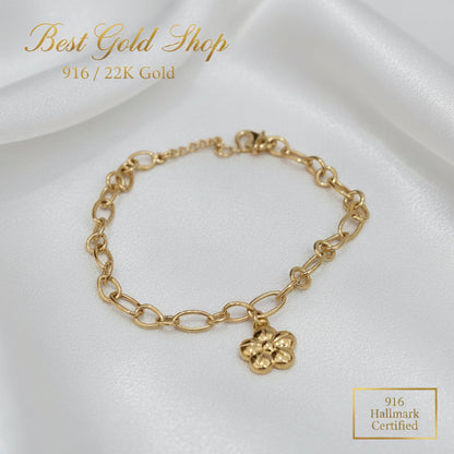 916 Gold Bracelet Link Design With Dangling CharmsBraceletsBest Gold Shop